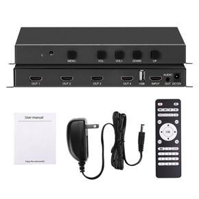 180Degree Rotate Video Wall Controller,2X2 HDMI-Compatible TV Wall Control Processor Support (1080P@60Hz Output) US Plug