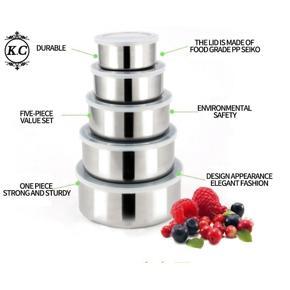 Premium Protect Fresh High Quality Stainless Steel Food Box- 5 Pieces