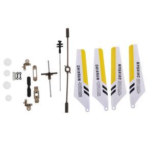 BRADOO-Syma Full Set Replacement Parts for Syma S107 RC Helicopter, Main Blades, Main Shaft,Tail Decorations, Tail Props, Balance Bar, Gear Set,Connect Buckle-Yellow Set-