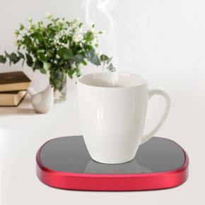 Heating Coaster Mat Home Touch Coffee Mug Warmer Electric Beverage Cup Plate for Office/Home Red