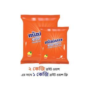 Minister Bright Wash Synthetic Detergent Powder Lemon & Mint (Free 1 KG)