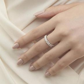 Slanted Marquise Eternity Band Ring