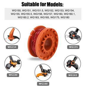 Trimmer Spool for Worx-6 x Replacement Spool Line
2 x Replacement Spool Cap-Orange