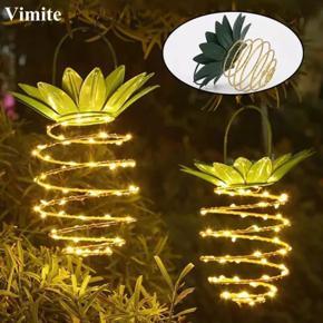 Vimite 25LED Solar Pineapple Tree Light Outdoor Waterproof Hangable Decorative Patio Garden Lights for Landscape Christmas