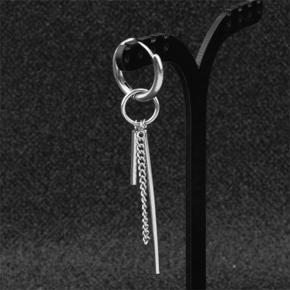 Metal Long Tassels Stud Dangle Earring Classic Chain Earring Fashion Men Hoop Korean Style Circle Earring