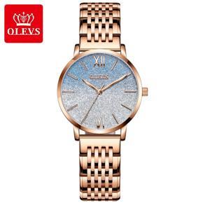 OLEVS Business Casual Watch Ladies Quartz Watches Stainless Steel Strap Luxury Fashion Waterproof Watch For Women - 6893