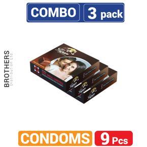 Tiger Dotted Condoms Chocolate Flavour Combo Pack - 3x3= 9pcs