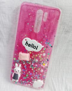 For Xiaomi Redmi 9 / Redmi 9 Prime / POCO M2 - Hello Kitty Chocolate Luxury Clear Crystal Glitter Bling Sequins Silicone Back Case Cover