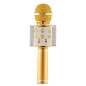 Handheld Wireless Bluetooth Microphone KTV Karaoke Microphone with Speaker - Gold