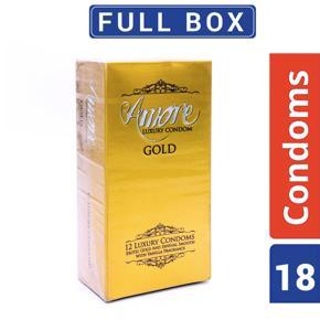 Amore Luxury Gold Condom Full Box (3’s X 6) 18 pieces