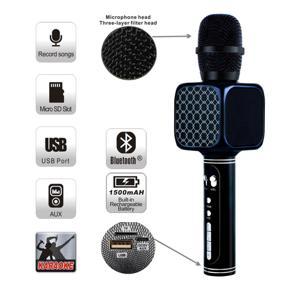 Wireless Bluetooth Microphone Speaker Karaoke YS-69 - Black/ gold