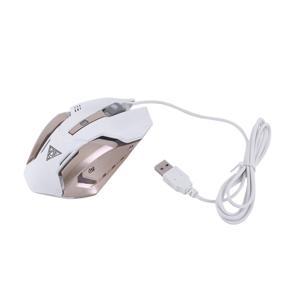 Professional Wired Computer Mouse Mice Gaming Game Mouse LED Luminous Mouse - white and golden