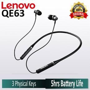 Lenovo Neckband Bluetooth Earphone - Headset - Handsfree - Wireless Headphone - Model QE63 - Black