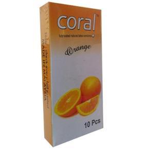 Coral Orange Flavor Condom - 10 pcs Pack
