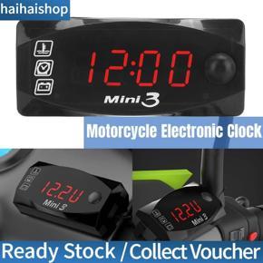 12V Motorcycle Instrument Universal LED Digital Display Electronic Clock Thermometer Voltmeter IP67 Waterproof