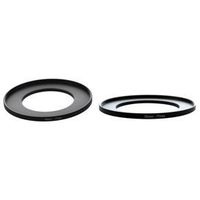 2 Pcs Camera Lens Filter Step Up Ring Adapter Black Metal Camera Step Up Filter Ring Adapter, 49Mm-77Mm & 55Mm-77Mm