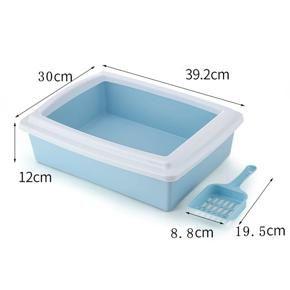Cat litter tray box with scoop pet toilet anti splash kitten bedpan puppy waste cleaning plastic sand box small pet pee tray trainer