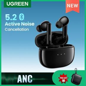UGREEN HiTune T3 Wireless Earbuds Active Noise Cancelling, Bluetooth 5.2 Earphones, ANC Wireless Earbuds with Transparency Mode, AI Clear Calls, Deep Bass, Touch Control, 24H Playtime