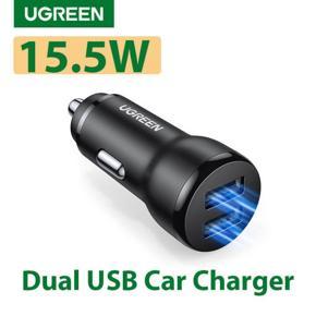 UGREEN 15.5W 3.1A Car Charger Dual USB Ports for iPhone 13 pro max SAMSUNG S22 OPPO VIVO Xiaomi Huawei Phone Car Charger