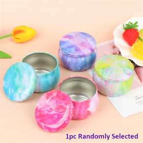Designer Candy Box 1pc Drum-shaped Empty Marble design Box Home Decor Party Supply Tea Pot Tin Box Jewelry Box DIY Candle Making Tin Can Holder Storage Case