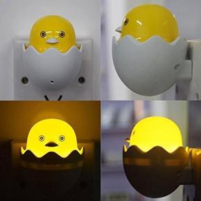 Light-Controlled Sensor LED EU Plug Egg Shell Duck Night Light with Mushroom Wall Socket Light Lamp