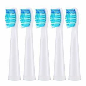 5 Pcs Dupont Toothbrush Head Soft for Seago Electric Replacement Seago Replacement Toothbrush Head Set of 5pcs White Head Soft Bristle