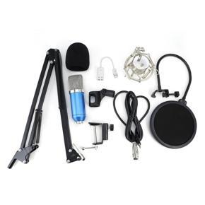 Studio Condenser Microphone Sound Recording Audio Wired For live Radio KTV Blue tube silver mesh head