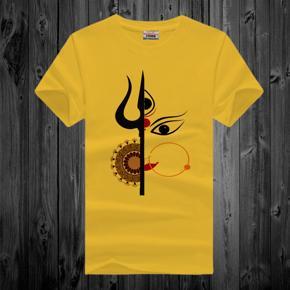 Puja Number 1  Yellow Half  Sleeve T-shirt For Men