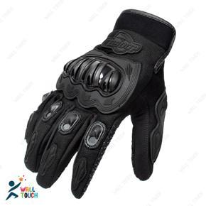 WALL TOUCH- Motorcycle Racing Leather & Fabric Mobile Screen Touch Function Full Finger Gloves Bike Safety For BIKER