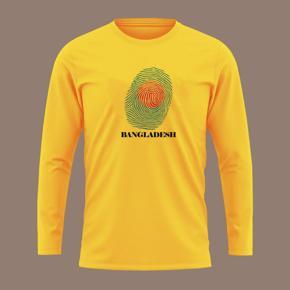 Finger BD Yellow  long Sleeve T-Shirt For Men