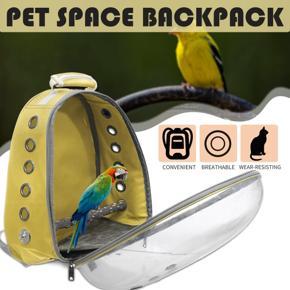 Pet Parrot backpack Carrier Easy Carry Stands Wooden bird Travel Bag Cage Nest - Yellow