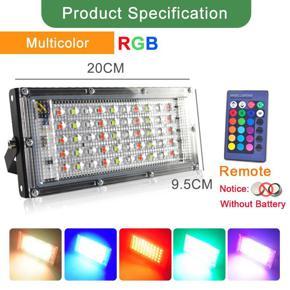 50W LED Floodlight RGB Garden Light With Remote Control, Dimmable Super Bright Security Floodlight Outdoor Lighting Waterproof Lamp