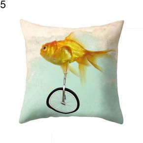 Goldfish Throw Pillow Case Home Decorative Cushion Cover Peach Skin Pillowcase