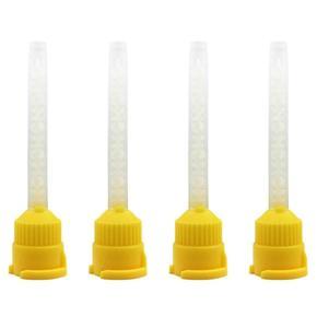 BRADOO 200 Pcs/Pack 78mm Impression Mixing Tips Temporary Silicone Rubber Dispenser Mix Head Dentist Tools Yellow