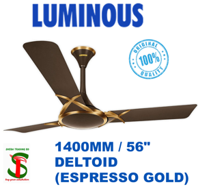 Luminous Deco Premium DELTOID 1400MM / 56 INCH Ceiling Fan (Espresso Gold)