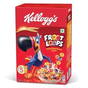 Kelloggs Froot Loops Crunchy Multigrain Breakfast Cereal Mixed Fruit Flavor 285g Pack