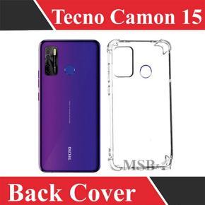 Soft Silicon Bumper Transparent Case Back Cover FOR TECNO Camon 15