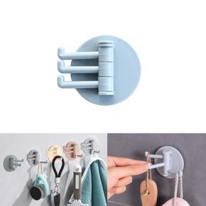 DASI Kitchen Wall Hooks Punch-free Hook Wall Hooks Sticky Bathroom Hooks Clips Rotatable Strong Bearing Stick Hook Bathroom Supplies