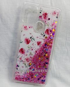 Samsung Galaxy A21s - Unique Design Liquid 3D Glitter Floating Soft TPU Clear Case Cover