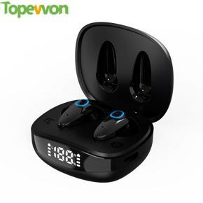 Topewon Bluetooth Earphone Wireless Headphones Stereo Headset Bass Music Earbuds with LED Display Charging Case