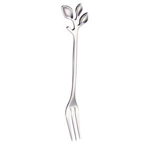 Leaf Shape Handlle Coffee Spoon Dessert Scoop Fork Tablewear Kitchen Accessories