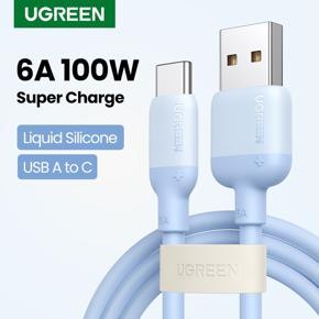 UGREEN 100W 6A USB Type C Supercharge Cable for Huawei Nova 9 Pro P50 Magic 4 pro USB C Fast Charging Cable Liquid Silicone
