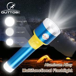 Outtobe Flas-hlight 2 In 1 Camping Flas-hlight Bright LED Flas-hlight Waterproof Flas-hlight Drop-proof Flas-hlight Outdoor Focusing Torchlight Portable Home Emergency Lamp Aluminum Flas-hlight Zoom-a