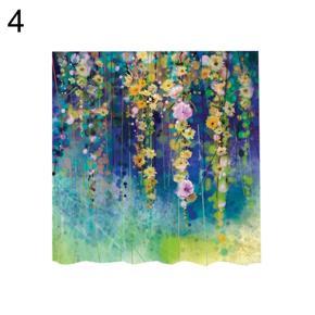 Waterproof Watercolor Flower Bathroom Shower Curtain Divider Drape Home Decor