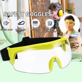 1pcs Safety Goggles Anti-fog Anti-shock Anti-splash Protective Eyewear Yellow Frame PC Lens Eyeglasses