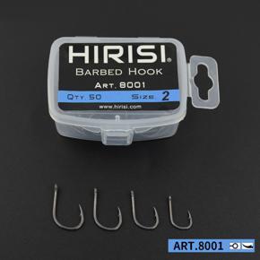 HIRISI 100Pcs Barbed Coated Carp Fishing Hooks with Eye Design Made By Carbon Steel 8001 4 & 2