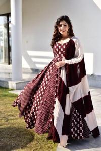 Ready Anarkali Gown Party Wear Suits For Women Dress Best Quality Screen print Work