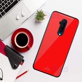 OnePlus 7T Pro Luxury Shockproof TPU Bumper Back Glass Back Cover Glass Case