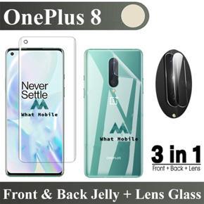 For OnePlus 8 3-in-1 Combo Pack (Front Poly +Camera Lens Protector +Back Poly) (Not Glass)