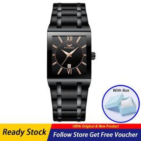 2021 New FNGEEN Business Men's Watches Luxury Brand Waterproof Calendar Men's Square Wrist Watch Stainless Steel Strap Quartz Watches